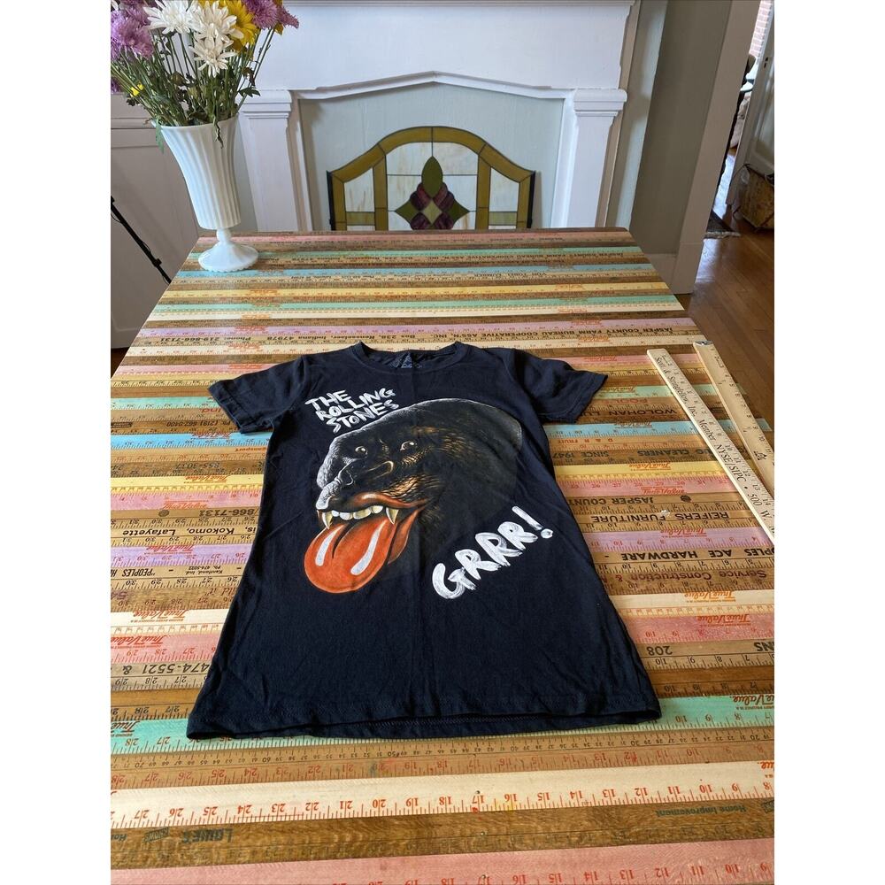 The Rolling Stones Fifty Years 50th Small Medium Black Cap Sleeve T-Shirt Women - Picture 8 of 9